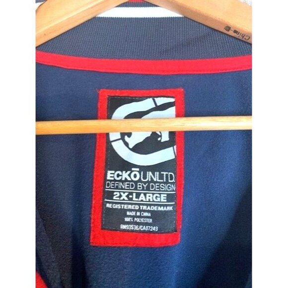 Ecko Unltd. Mens 2X-Large Track Jacket Navy Blue 100% Polyester Full-Zip Closure - Picture 2 of 10